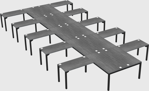 Shared l-shaped desk