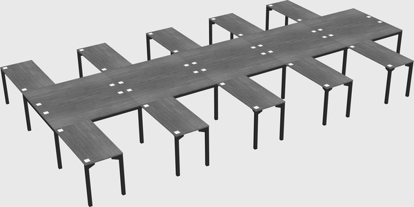 Shared l-shaped desk