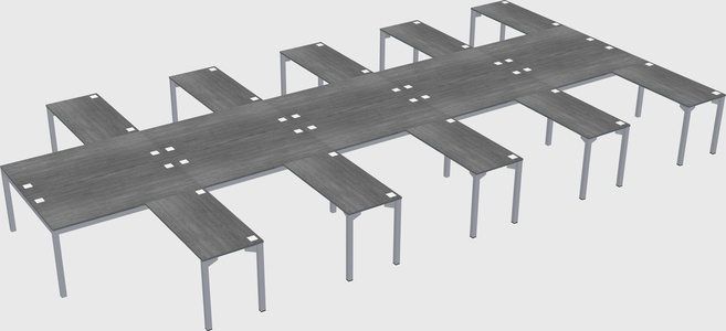 Shared l-shaped desk