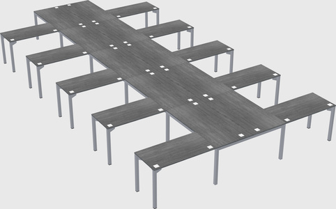 Shared l-shaped desk
