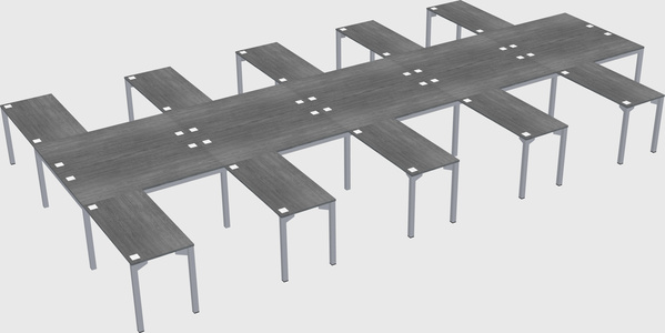 Shared l-shaped desk