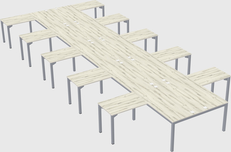 Shared l-shaped desk
