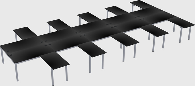 Shared l-shaped desk