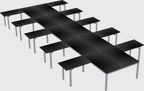 Shared l-shaped desk