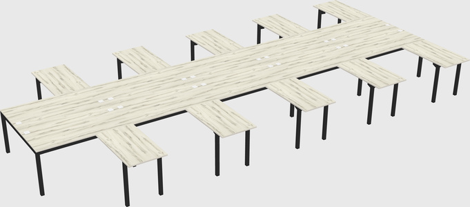 Shared l-shaped desk