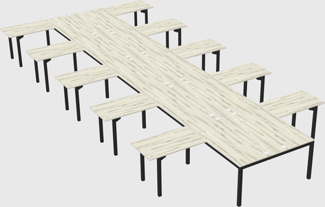 Shared l-shaped desk