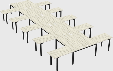 Shared l-shaped desk