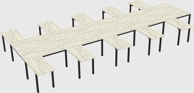 Shared l-shaped desk