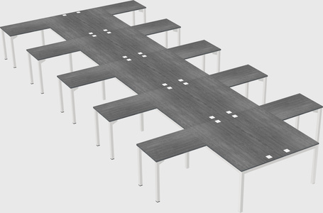 Shared l-shaped desk