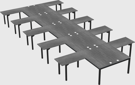 Shared l-shaped desk