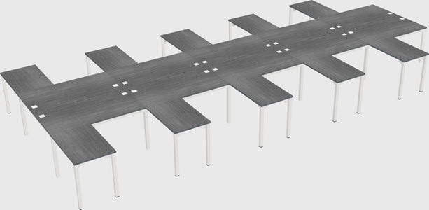 Shared l-shaped desk