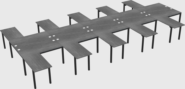 Shared l-shaped desk