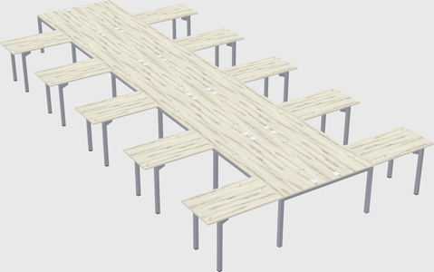 Shared l-shaped desk