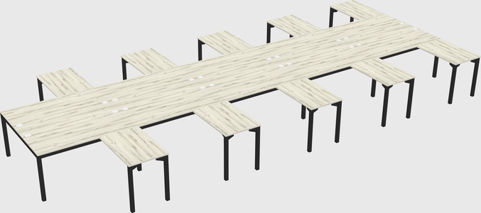 Shared l-shaped desk