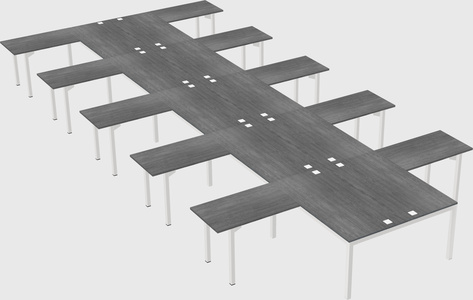 Shared l-shaped desk