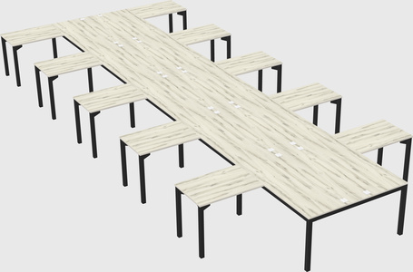 Shared l-shaped desk