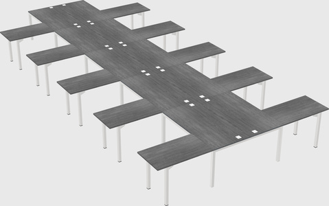Shared l-shaped desk