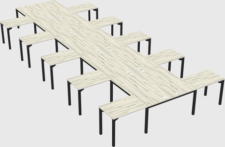 Shared l-shaped desk