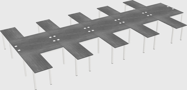 Shared l-shaped desk