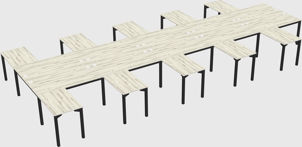 Shared l-shaped desk