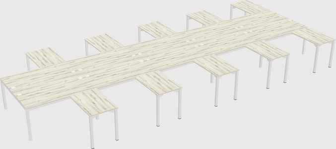 Shared l-shaped desk