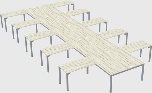 Shared l-shaped desk