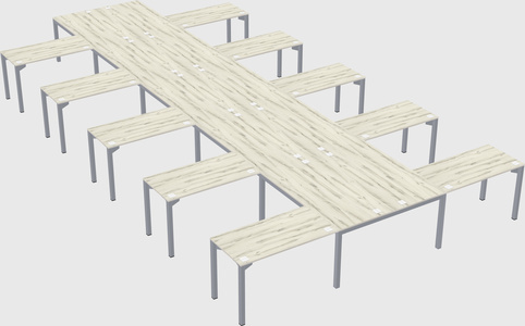 Shared l-shaped desk