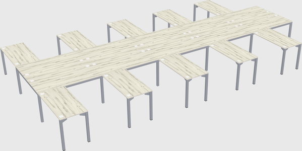 Shared l-shaped desk