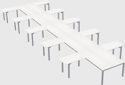 Shared l-shaped desk