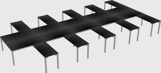 Shared l-shaped desk