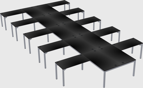 Shared l-shaped desk