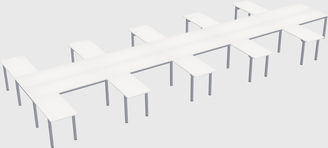 Shared l-shaped desk