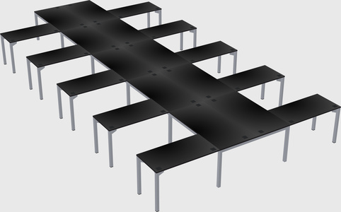 Shared l-shaped desk