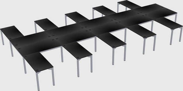 Shared l-shaped desk