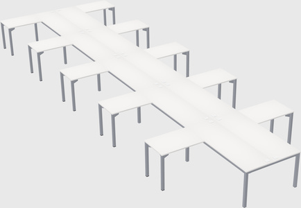 Shared l-shaped desk