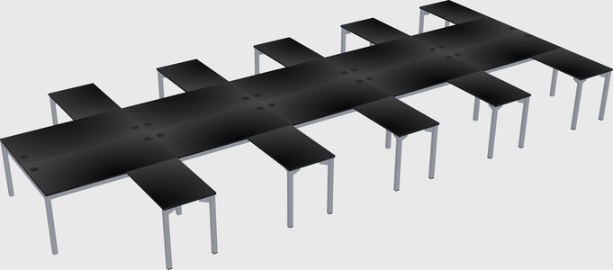 Shared l-shaped desk