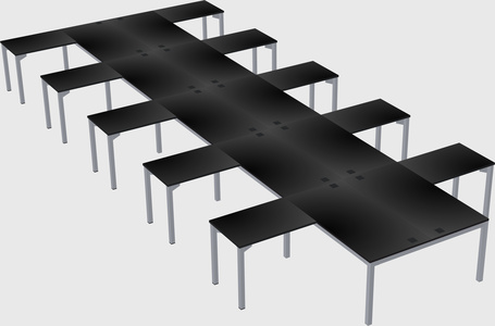 Shared l-shaped desk