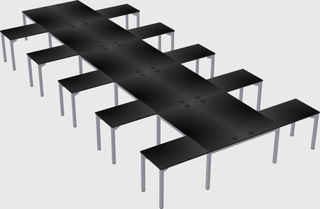 Shared l-shaped desk