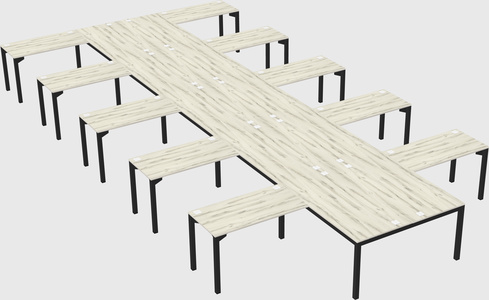 Shared l-shaped desk