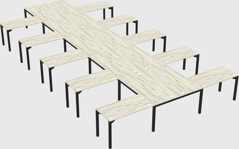 Shared l-shaped desk