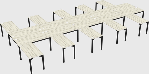 Shared l-shaped desk