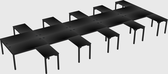 Shared l-shaped desk