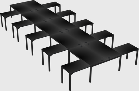 Shared l-shaped desk