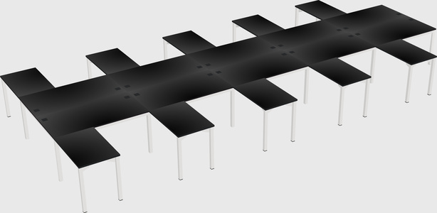 Shared l-shaped desk