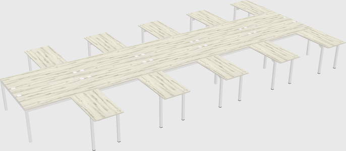 Shared l-shaped desk