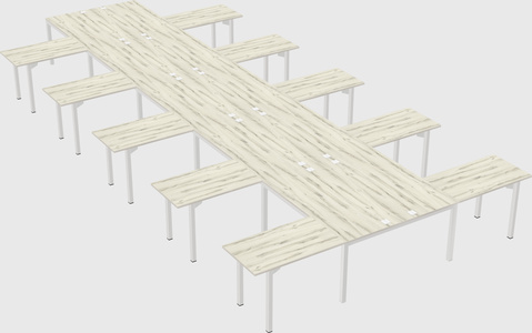 Shared l-shaped desk