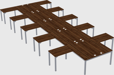 Shared l-shaped desk