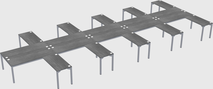 Shared l-shaped desk