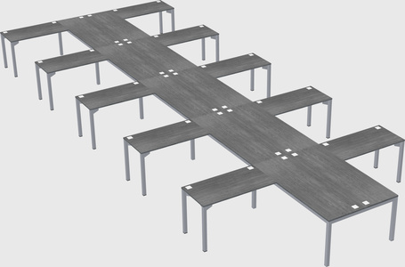 Shared l-shaped desk