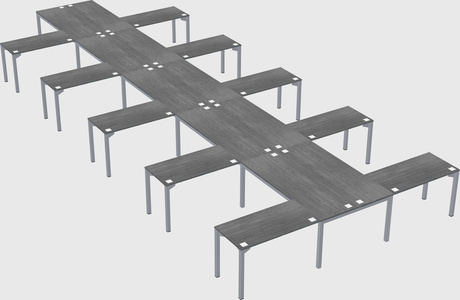 Shared l-shaped desk